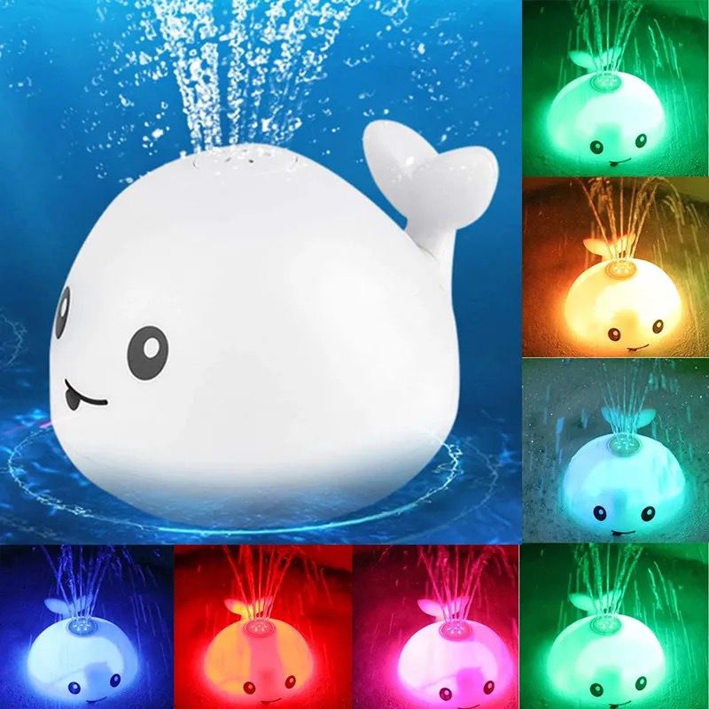 Whale bath toy with led lights